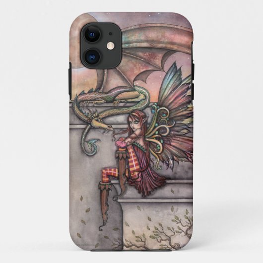 Fairy Dragon Fantasy Art iPhone Case (Rückseite)