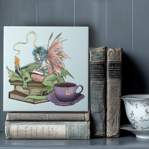 Fairy Dragon liest Tee Freundschaft  Fliese