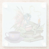 Fairy Dragon liest Tee Freundschaft Glasuntersetzer (Rückseite)