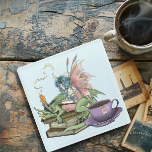 Fairy Dragon liest Tee Freundschaft  Glasuntersetzer