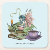 Fairy Dragon liest Tee Freundschaft  Rechteckiger Pappuntersetzer (Vorderseite)