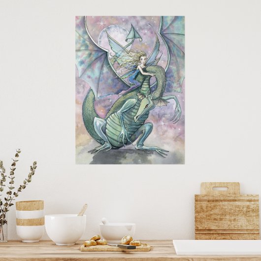Fairy Dragon Poster Print von Molly Harrison (Küche)