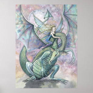 Fairy Dragon Poster Print von Molly Harrison