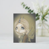 Fairy Dragon Postkarte grün (Stehend Vorderseite)