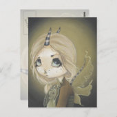 Fairy Dragon Postkarte grün (Vorne/Hinten)