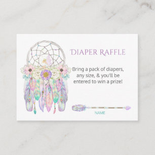 Fairy Dream Catcher Arrow Feathers Diaper Raffles Begleitkarte