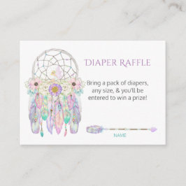Fairy Dream Catcher Arrow Feathers Diaper Raffles Begleitkarte