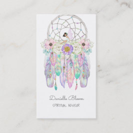 Fairy Dream Catcher Boho Arrows Feathers Visitenkarte
