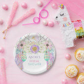 Fairy Dream Catcher Boho Feathers Crystals Pappteller (Party)