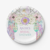 Fairy Dream Catcher Boho Feathers Crystals Pappteller (Vorderseite)