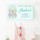Fairy Dream Catcher Boho Feathers Pastels Banner (Insitu)