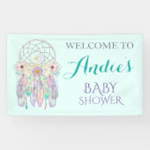 Fairy Dream Catcher Boho Feathers Pastels Banner (Horizontal)