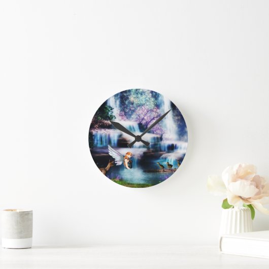 Fairy Dream Fantasy Clock Runde Wanduhr (Zuhause)