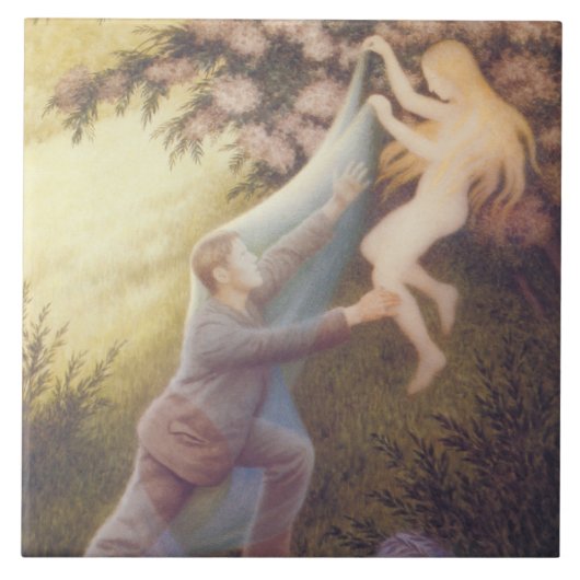 Fairy Dream (von Theodor Severin Kittelsen) Fliese (Vorderseite)