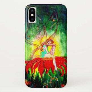 FAIRY DREAMING AUF DER ROTEN BLUME grün gelb iPhone X Hülle