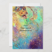 FAIRY DREAMING AUF EINER ROTEN BLUME blau gelb, gr Einladung (Rückseite)