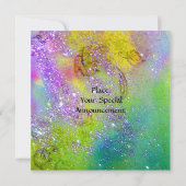 FAIRY DREAMING AUF EINER ROTEN BLUME lila gelb, gr Einladung (Rückseite)