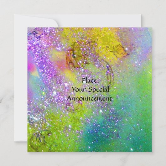 FAIRY DREAMING AUF EINER ROTEN BLUME lila gelb, gr Einladung (Rückseite)