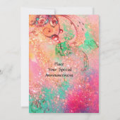 FAIRY DREAMING AUF EINER ROTEN BLUME rosa Gelb Einladung (Rückseite)