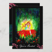 FAIRY DREAMING AUF EINER ROTEN BLUME schwarz-gelb  Einladung (Vorne/Hinten)