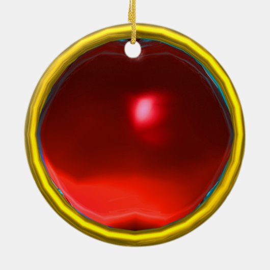 FAIRY DREAMING AUF EINER ROTEN BLUME, VIBRANT RUBY KERAMIKORNAMENT (Hinten)