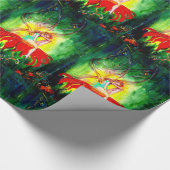 FAIRY DREAMING ON RED BLUME Green Yellow Fantasy Geschenkpapier (Ecke)