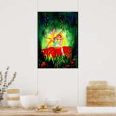 FAIRY DREAMING ON THE BLUME Fantasy Poster (Küche)