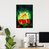 FAIRY DREAMING ON THE BLUME Fantasy Poster (Heimbüro)