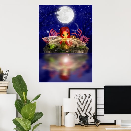 Fairy Dreams Fantasy Cartoon Fairy Print Niedlich Poster (Heimbüro)