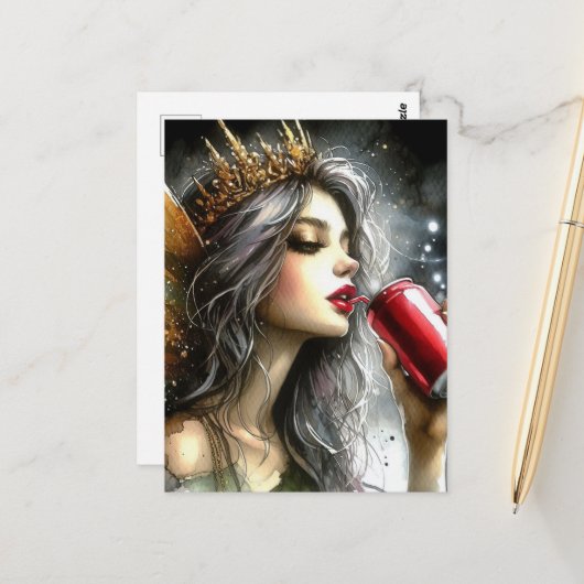 Fairy Drink a Soda Postkarte (Vorderseite/Rückseite Beispiel)