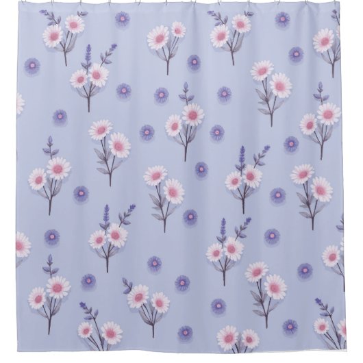 Fairy Dust Daisies Duschvorhang (Vorderseite)
