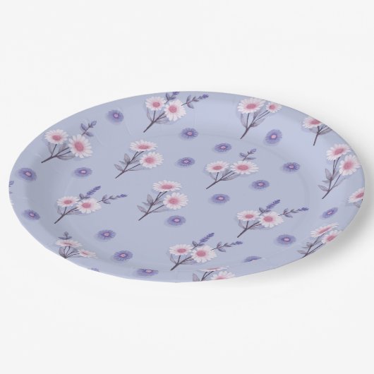 Fairy Dust Daisies Pappteller (Schrägansicht)