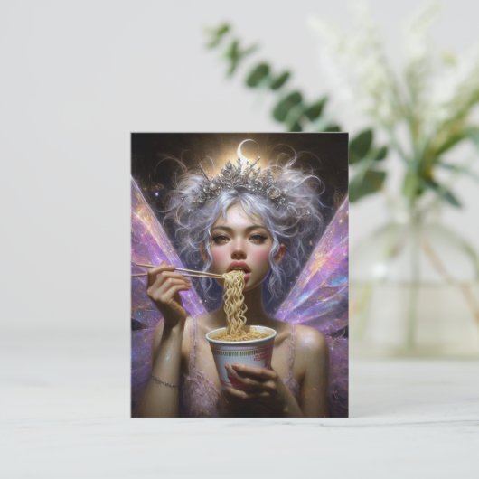 Fairy Eating Ramen Postkarte (Stehend Vorderseite)
