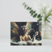 Fairy Elder Male nimmt ein Bad Postkarte (Stehend Vorderseite)