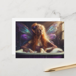 Fairy Elder Woman im Bubblebad Postkarte