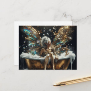 Fairy Elder Woman im Bubblebad Postkarte