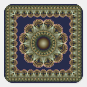 Fairy elegantes Fraktal Quadratischer Aufkleber