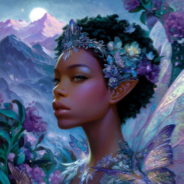 Fairy Elf Schwarze Fantasy-Kunst Afroamerikanisch Poster