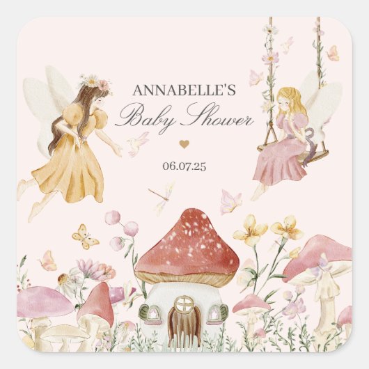 Fairy Enchanted Baby Shower Fevor Sticker (Vorderseite)