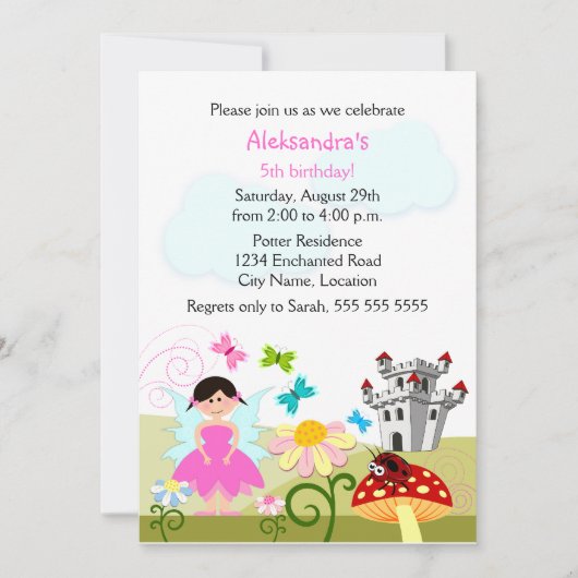 Fairy Enchanted Birthday Party Einladung (Vorderseite)