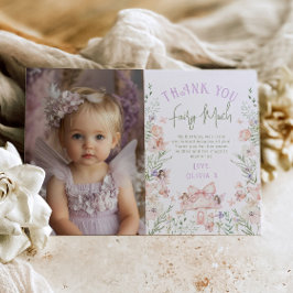 Fairy Enchanted Birthday Photo Thank you card Einladung