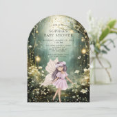 Fairy Enchanted Forest Baby Shower Einladung (Stehend Vorderseite)