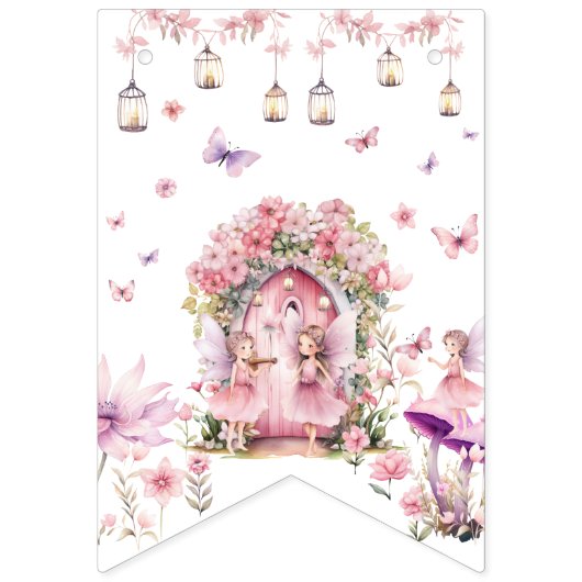 Fairy Enchanted Forest Birthday Party Wimpelkette (Erste Fahne)