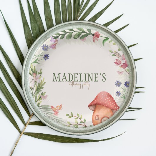 Fairy Enchanted Forest Mushroom Greenerie Pappteller