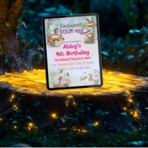 Fairy Enchanted Four-est-Geburtstag Einladung