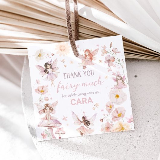 Fairy Enchanted Garden Geburtstagsparty Square Geschenkanhänger