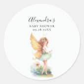 Fairy Enchanted Garden Mushroom Baby Girl Shower Runder Aufkleber (Vorderseite)