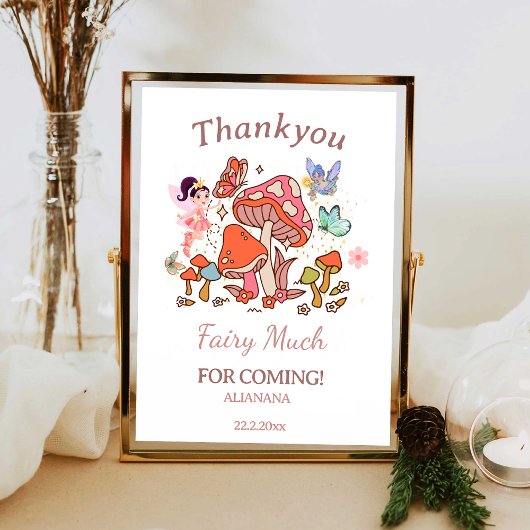 Fairy Enchanted Mashroom 1. Geburtstag Vielen Dank Fotodruck