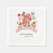 Fairy Enchanted Mushroom Watercolor Floral Serviette (Vorderseite)