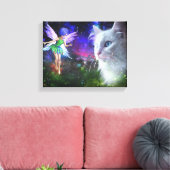 Fairy Encounters Cat Leinwanddruck (Insitu (Wohnzimmer))
